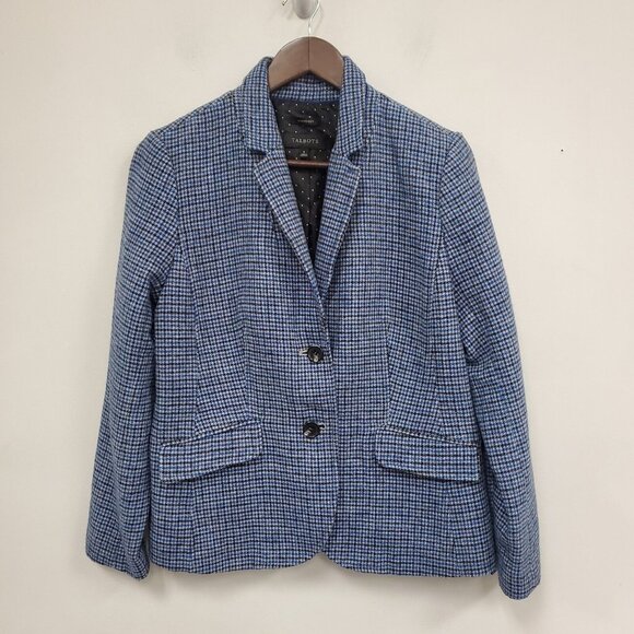 Talbots Womens Aberdeen Wool Houndstooth Blazer Size 8 Professional Career - Picture 1 of 13
